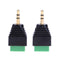 2pcs 3.5mm to Dual Channel Terminal Audio Male Plug Connectors Adapters