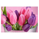 5D DIY Full Drill Diamond Painting Pink Flowers Cross Stitch Embroidery Kit