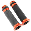 Pair Racing Motorcycle Motorbike Rubber Handlebar Hand Grip Bar End Orange