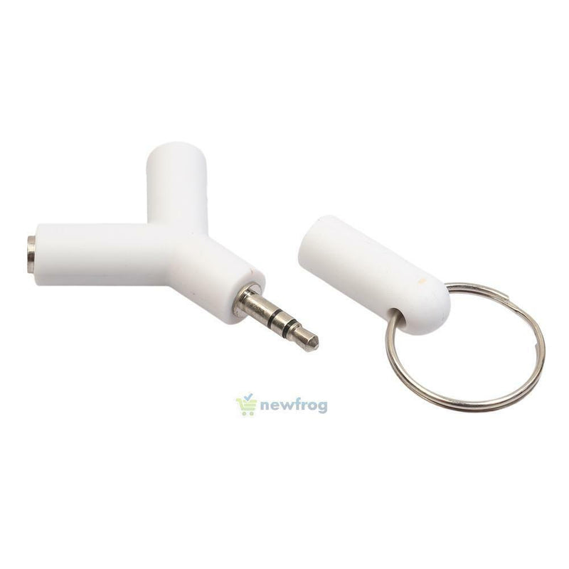2pcs 3.5mm Stereo Audio Jack Earphone Headphone 2 Way Y Splitter Adapter Keyring