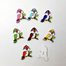 100x Bird Shape Wooden Buttons Sewing Embellishment for Kids Crafts Supplies