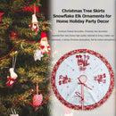 Christmas Tree Skirts Snowflake Elk Ornaments for Home Holiday Party Decor