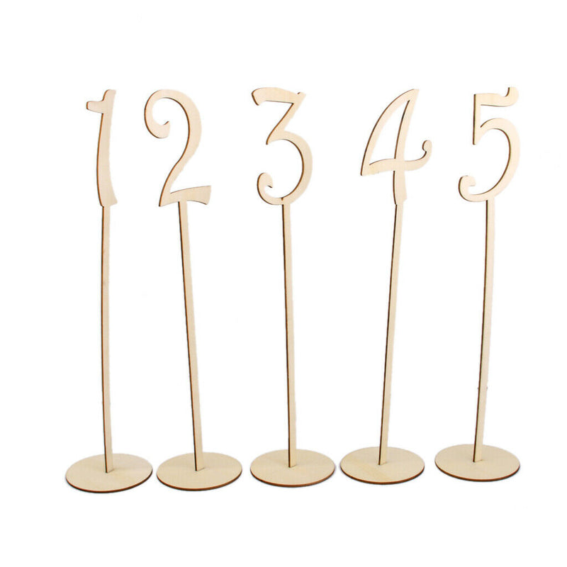 1-30 Wooden Table Numbers with Holder Base for Wedding Home Party Table