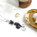 Women Fashion Cute Black&White Cats Pendant Necklace 3