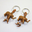 Lucky Elephant Keychain Key Ring Chain Evil Defends Gift Carving Wooden Pendant