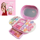 Kids Washable Makeup Kit, 3 Layers Fold Out Make Up Palette with Mirror for