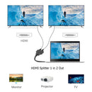 1 In 2 Out HDMI Splitter Cable Multi Display Auto Switch  1080P HDTV DVD Adapter
