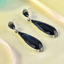 1 Pair Charm Crystal Long Dangle Earrings Blue Water Drop Earrings Women Gifts