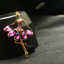 Charm Lovely Crystal Christmas Ballet Girl Brooch Pin Clothing Decoration