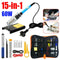 15Pcs Electric Soldering Iron Kit Welding Tool Set Adjustable Temperature 60W #