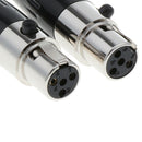 2 x 4 Pin XLR Female Cable Connector, Fit for Microphones, Black and Sliver