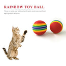 Pet Chewing Toys for Small Cat Dog EVA Scratching Rainbow Ball (10pcs L) A