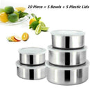 5 pcs Mixing Bowl Deepened Fruit Salad Bowl Bakery Cookware Stainless Steel