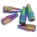 5Pcs Rainbow Bicycle Tire Valve Cap Tyre Valve Stem Aluminum Alloy Dust Cove ME