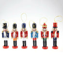6pcs/set Mini Wooden Nutcracker Soldier Gift Christmas Ornaments Party Decor