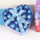Lovely 24 Pcs Red Scented Bath Soap Rose Petal in Heart Box (Blue)