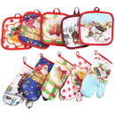 2pcs/set Christmas Home Decoration Glove+Microwave Oven Heat Insulation Pad