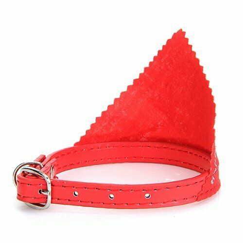 Dog Puppy Pet Bandana Scarf Paisley Pattern with Leather Collar Red S