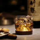 New Whiskey Glass Small Glass Japanese Style Mountain Wooden Bottom Wine Gl A8V7