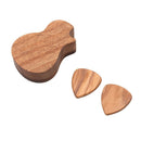 2Pcs Picks Holder With Wooden Picks Box For Guitar