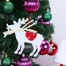 2pcs Christmas Tree Party Ornaments Deer Elk With Ribbon Hanging Decoration Gift