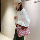 Women Plush Leopard Shoulder Handbag Large Crossbody Bags (1 Rose Red)