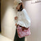 Women Plush Leopard Shoulder Handbag Large Crossbody Bags (1 Rose Red)