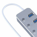 Alumunium 3.0 Hub Super Speed 7 Ports External Micro-USB Hub Splitter Porta