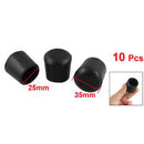 10 Pcs Cone Shaped 25mm Dia Furniture Table Chair Rubber Foot Pads Black B1Y9