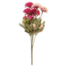 6-Heads Artificial Peony Silk Bridal Wedding Flowers Bouquets Decor Rose Red