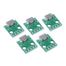 5pcs MICRO USB to DIP Adapter 5pin female connector B type pcb converter JR