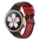 18mm Silicone Two Color Watchband w/Buckle for Ticwatch C2 (Black Red) A