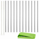 set of 12, Stainless Steel Straws, Reusable Metal Drinking Straws, Straight L2N1