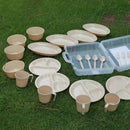 Outdoor Picnic Barbecue Portable Plastic Tableware Set Bowl Dish Cup Set Co