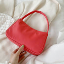Nylon Casual Women Handbag Female Solid Underarm Shoulder Bag (Rose Red)