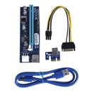 6 Pin PCI Express Riser Card 1x to 16x USB 3.0 Cable with Light for Miner