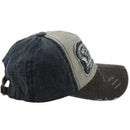 Plain Hip-Hop Re-entry Baseball Cap Boy Adjustable Hat, Navy Blue + Coffee