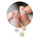 Ladies Cute Snowflake Crystal Stud Earrings Small Five-pointed Star Earrings  Gw
