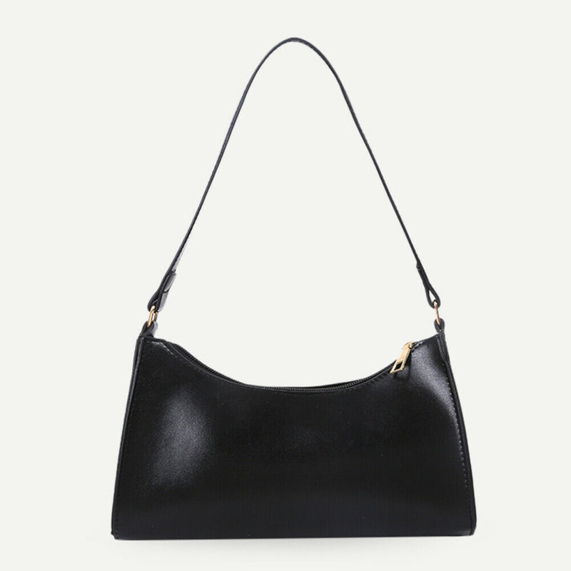 Fashion Pure Women Handbag Leather Female Small Shoulder Tote Bag (Black)