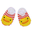 Unisex Baby Kids Girl Boy Socks (Yellow white Stripe Duck)