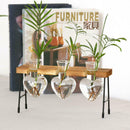 Glass Vase Test Tube In Wood Chair For Flowers Plants Home Decor-3