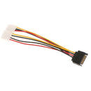 15-Pin Male to 2x 4Pin Female Splitter Power Cable SATA to IDE Cord for PC
