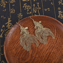 Elegant Good Luck Koi Fish Hollow Earrings Hook Drop Dangle Women Jewelry Gifts