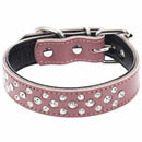 Leather Padded Rhinestone Dog Collars Bling Dog Collar Pet Collar Small Med