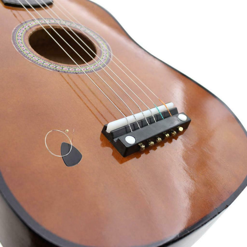 23inch 6 String Acoustic Guitar for Children Kids Educational Toys Coffee