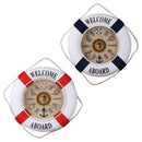 35cm Nautical Decor, Seaside Life Ring Buoy, Wall Clock, Home Hanging Red
