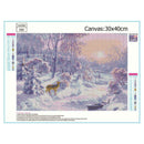 Deer in Snow DIY Full Drill Round Diamond Painting Embroidery Home Decor