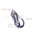 Hiking Camping Key Holder Keychain Clip Tool Screwdriver Wrench Carabiner