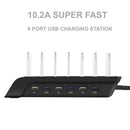 Multi Port Fast Charging USB Phone Charger Station Dock Stand AU Plug Black