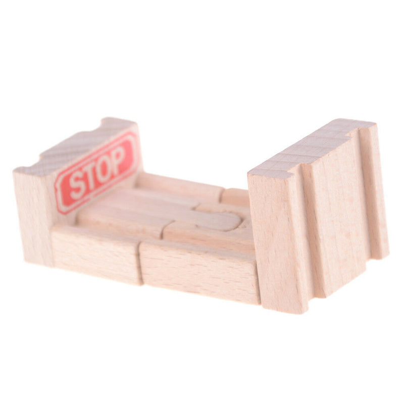 2pcs End Bumper Buffer Stop Set Wooden Railway Track Accessories TrainBlockTo3C